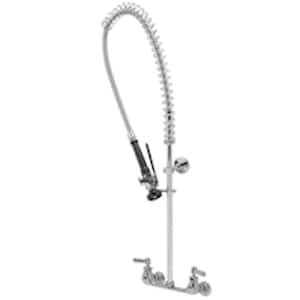 AquaSpec Wall-Mount Pre-Rinse Faucet with 24 in. Riser and 36 in. Flexible Hose in Chrome