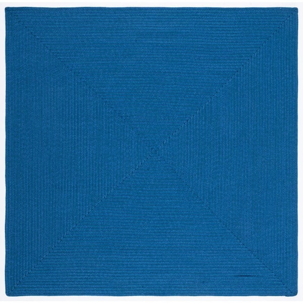 SAFAVIEH Braided Blue 6 ft. x 6 ft. Solid Color Gradient Square Area Rug
