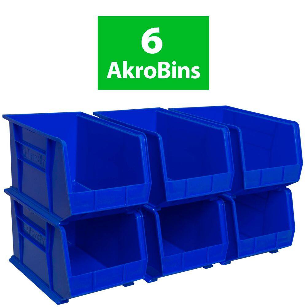 30260 Plastic Stackable Shelf Bins/ Storage Totes, 18 in. x 11 in. x 10 in. Blue, (6-Pack) price history on PriceWatchPro