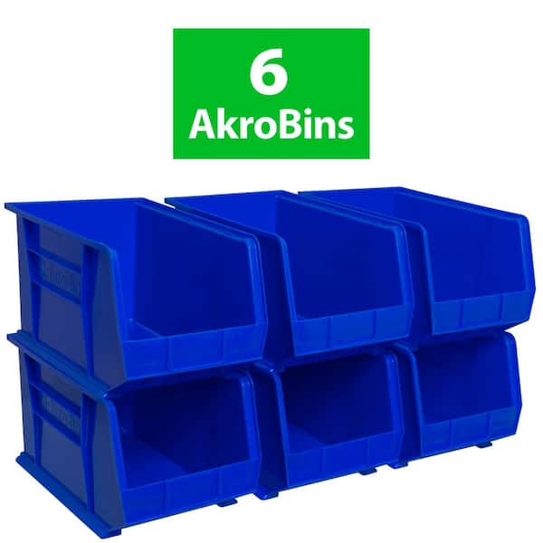 30260 Series, 11 in. W x 18 in. D x 10 in. H, Blue, Plastic Stackable Storage Bins Hanging Organizer, 6-Pack