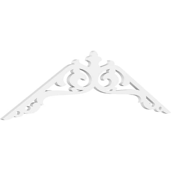 Ekena Millwork 1 in. x 60 in. x 17-1/2 in. (7/12) Pitch Amber Gable Pediment Architectural Grade PVC Moulding