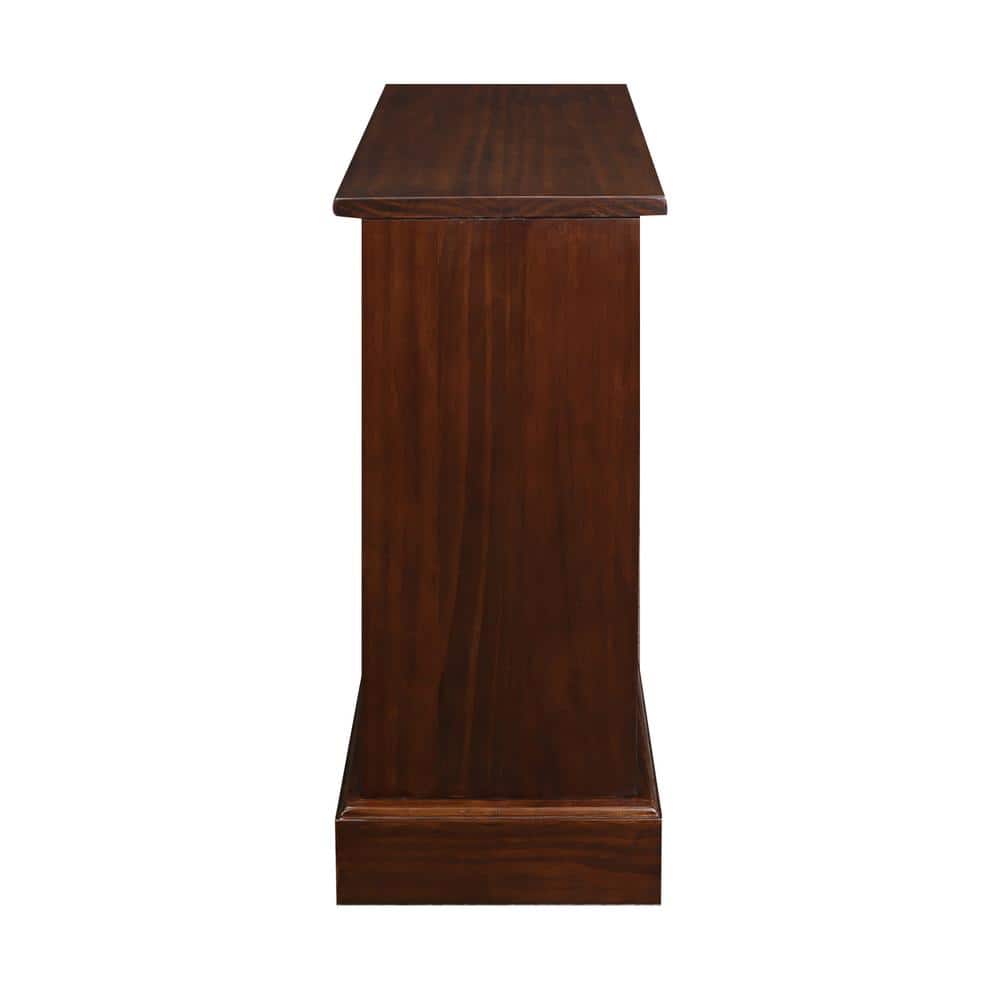 Monroe Warm Brown Wood C-Table with Concealed Drawer