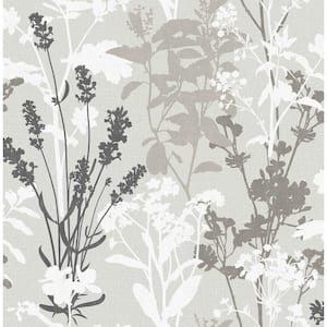 Grey Meadow Wild Flowers Wallpaper Sample