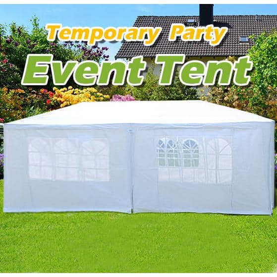 White Rectangular Metal Frame Outdoor Canopy Tent with Sidewalls