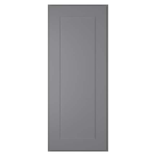 15 in. W x 12 in. D x 36 in. H in Shaker Gray Plywood Ready to Assemble Wall Cabinet 1-Door 2-Shelves Kitchen Cabinet