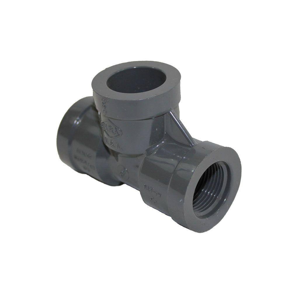 DURA 3/4 in. Sch. 80 PVC FPT x FPT x S Tee C804007 The Home Depot
