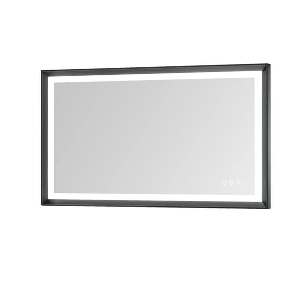 Black 48 in. W x 36 in. H Rectangular Aluminum Framed LED Lighted Bathroom Vanity Mirror with Anti-Fog price history on PriceWatchPro
