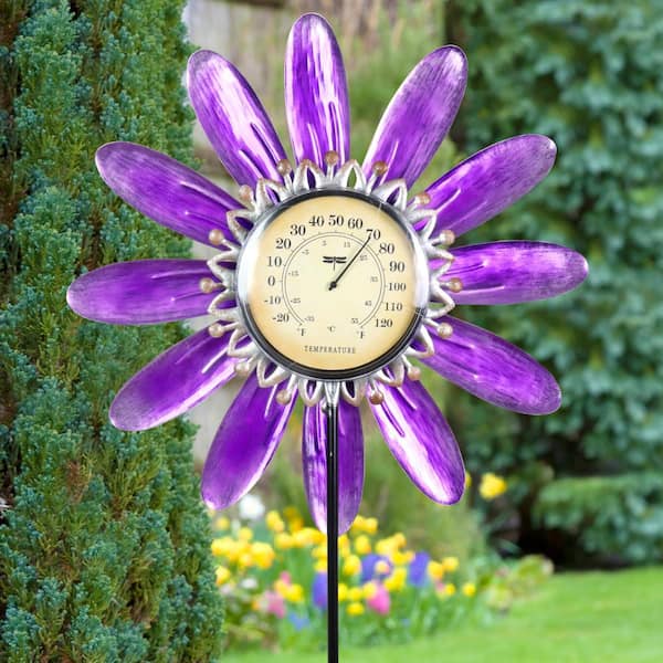 Evergreen Sun 47 in. Solar Thermometer Garden Stake