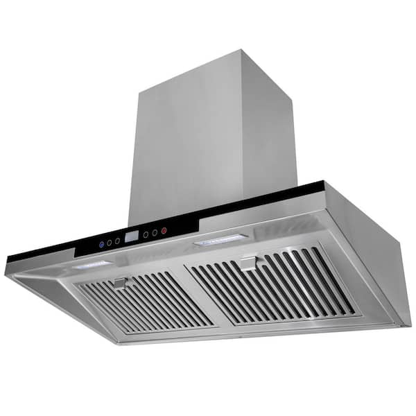 Kokols 36 in. Wall Mount Range Hood in Stainless Steel with LED Lighting and Digital Touch Controls