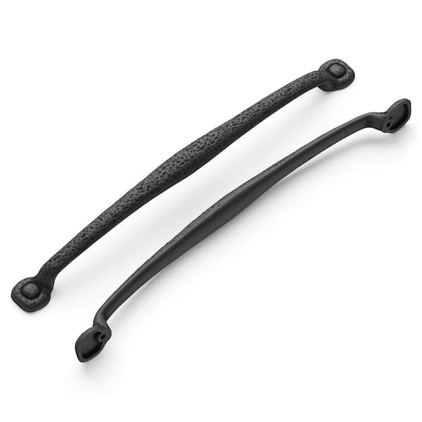 HICKORY HARDWARE Refined Rustic Collection 18 in. Distressed Black Iron Cabinet Appliance Pull (5-Pack)
