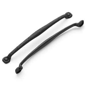 Refined Rustic Collection Cabinet Pulls 18 Inch Center to Center Black Iron Finish classic Zinc Appliance Pull (5 Pack)