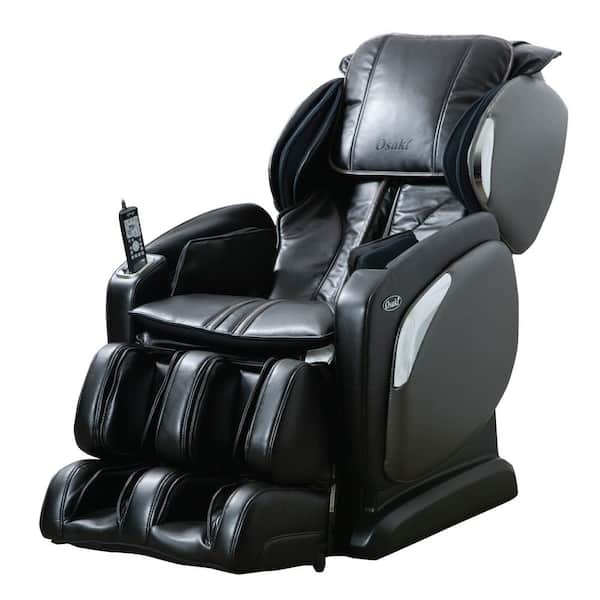  Osaki Black Faux Leather Reclining Massage Chair | The Home Depot