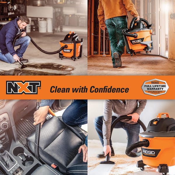 9 Gal. 4.25 Peak HP NXT Shop Vacuum HD0900E Wet Dry Vac with Filter, Locking Hose, Attachments and Car Cleaning Kit