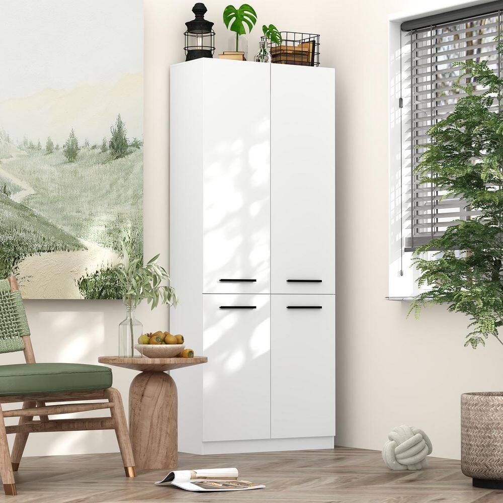 White Wood 31.5 in. x 78.7 in. Pantry Cabinet with Doors, 3 Shelves and Pull-Out Baskets price history on PriceWatchPro