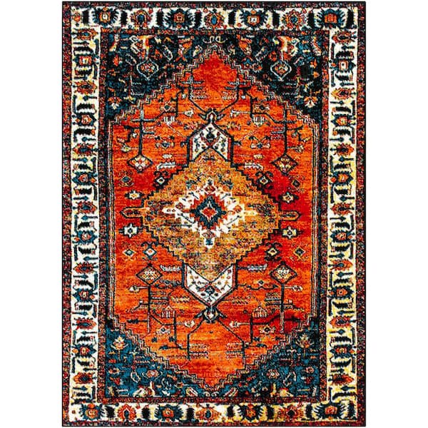 Artistic Weavers Serapi Black/Orange Traditional 9 ft. x 13 ft. Indoor Area Rug