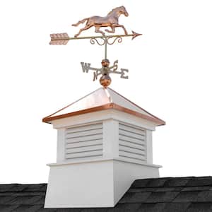 Manchester 30 in. x 30 in. x 56 in. H Square Vinyl Cupola with Horse Weathervane