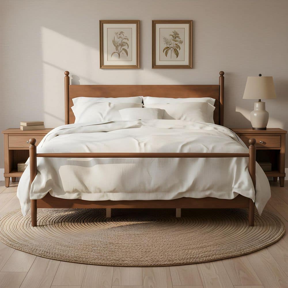 CHRISTOPHER KNIGHT HOME Calrix Modern Walnut Brown Wood Frame King