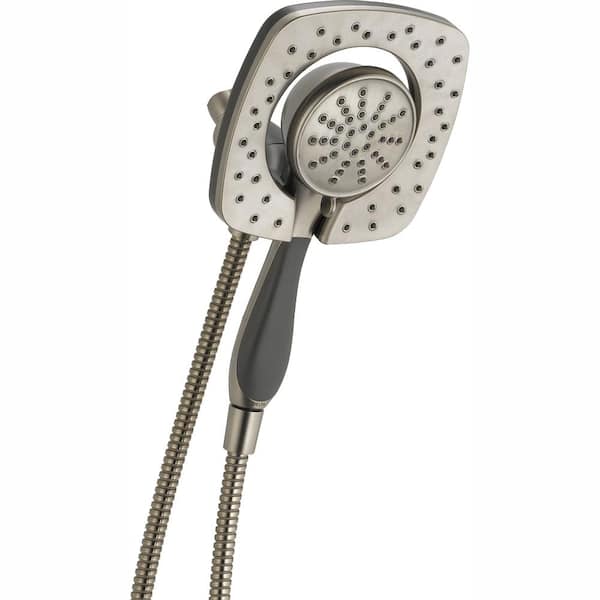 Delta In2ition Two-in-One 5-Spray 6.6 in. Dual Wall Mount Fixed and Handheld Shower Head in Stainless