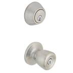 Bell Stainless Steel Keyed Entry Door Knob with Single Cylinder Deadbolt Combo Pack