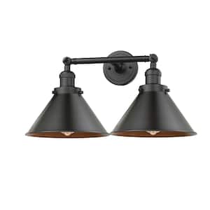 Briarcliff 19 in. 2-Light Oil Rubbed Bronze Vanity Light with Oil Rubbed Bronze Metal Shade