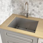 24 in. x 18 in. x 13 in. D Stainless Steel Single Bowl Undermount Utility Sink