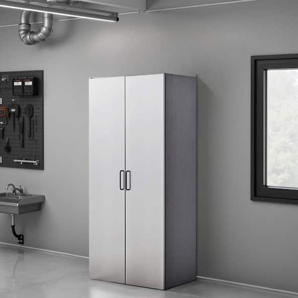 Asti Wood Wall Mounted Garage Cabinet in Gray (31.4 in. W x 78.7 in. H x 19.6 in. D)