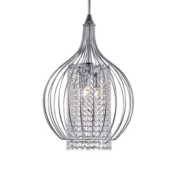 Warehouse of Tiffany Ryelba 17 in. 3-Light Indoor Chrome Pendant Lamp with Light Kit