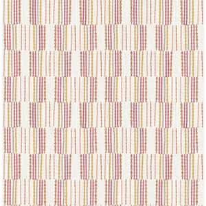 Burgen Orange Geometric Linen Orange Wallpaper Sample