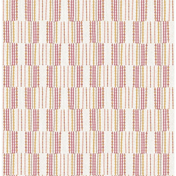 A-Street Prints Burgen Orange Geometric Linen Orange Wallpaper Sample