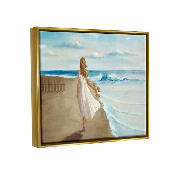 Sea Painting, Woman Portrait, Ocean Wall Art, Modern Sea Decor, Beach House  Decor, Blue Decor Painting, Girl by the Sea, Blond Girl Painting 