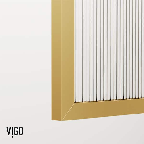 クロックワイズ.   34 VIGO Meridian 34 in. W x 62 in. H Framed Fixed Tub Screen