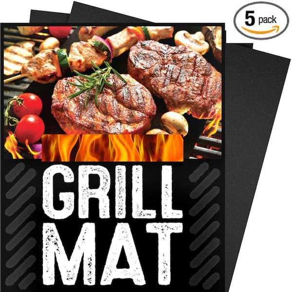 G & F Products 5-Piece 13 in. x 15.7 in. Set Extra Thick BBQ Grill Sheets  Mat 10037-5 - The Home Depot