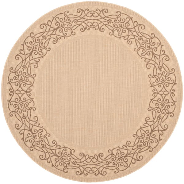 Safavieh Courtyard Natural Brown 5 Ft, Outdoor Rug 5 Ft Round