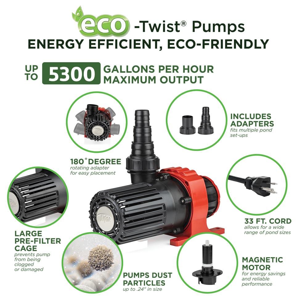 Eco-Friendly Submersible Pond Pump with 33 ft. Cord