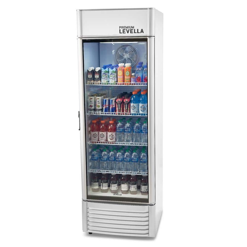 Premium Silver Glass Door Display Refrigerator with Adjustable Shelves