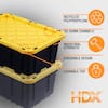 HDX 17 Gal. Storage Tote in Clear with Yellow Lid 206232 - The Home Depot