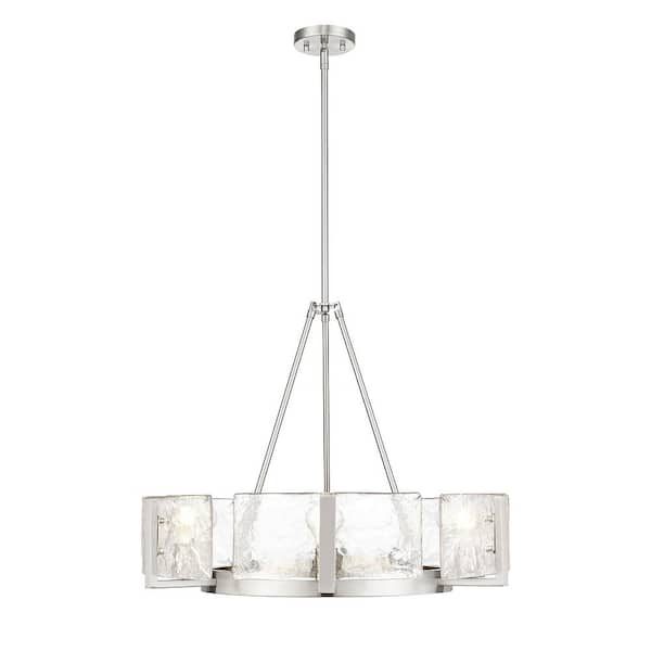 Aenon 6 Light Pewter Chandelier for Bedroom, Foyer, Kitchen, Living with No Bulbs Included