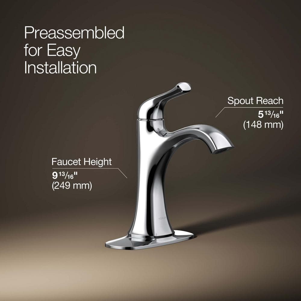 Polished Chrome Single Handle Mid Arc Bathroom Faucet