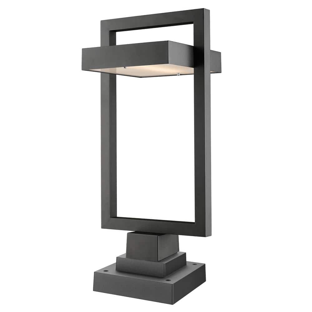 Luttrel 24.25 in. 1-Light Black Aluminum Hardwired Outdoor Weather Resistan