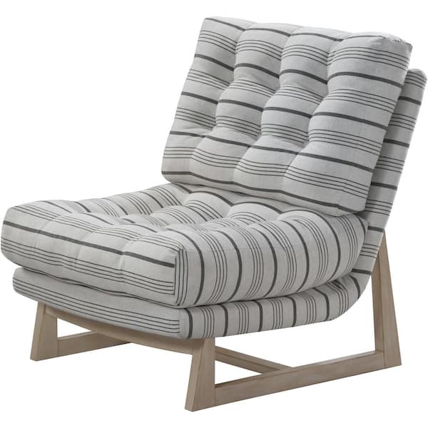 Unbranded Cedron Traditional Accent Guest Chair, White/Gray, 37 in. H x 30 in. W x 38 in. D