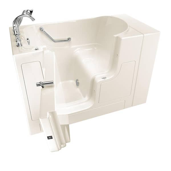 American Standard Gelcoat Value Series 52 in. Outward Opening Door Walk-In Soaking Bathtub with Left Hand Drain in Linen