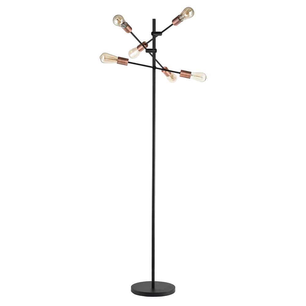 Raphine 26 in. 6-Light Indoor Matte Black Floor Lamp price history on PriceWatchPro