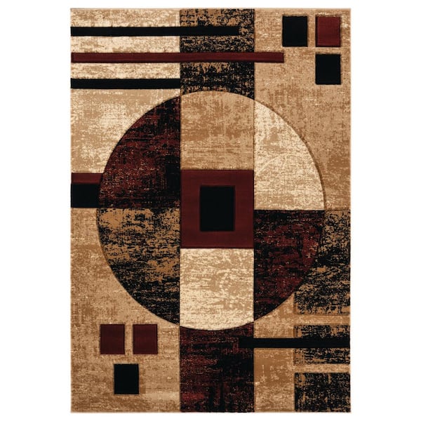 Bristol Epsilon Burgundy 5 ft. 3 in. x 7 ft. 6 in. Area Rug