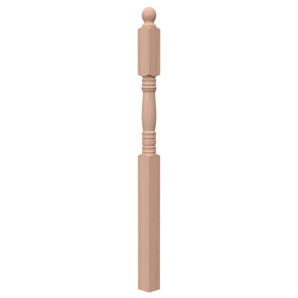 Stair Parts 4545 62 in. x 3-1/2 in. Unfinished Red Oak Ball Top Landing Newel Post for Stair Remodel price history on PriceWatchPro