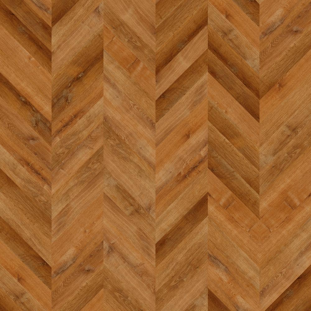 Wood Chevron Decorative Vinyl Floor Mat – 2' x 3' 