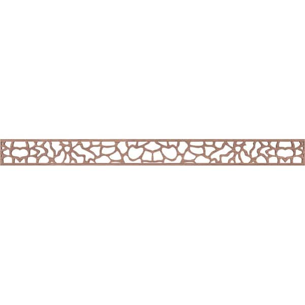 Ekena Millwork Rochester Fretwork 0.25 in. D x 46.375 in. W x 4 in. L Walnut Wood Panel Moulding