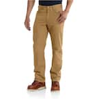 Men's 32 in. x 34 in. Medium Hickory Cotton/Spandex Rugged Flex Rigby 5-Pocket Pant