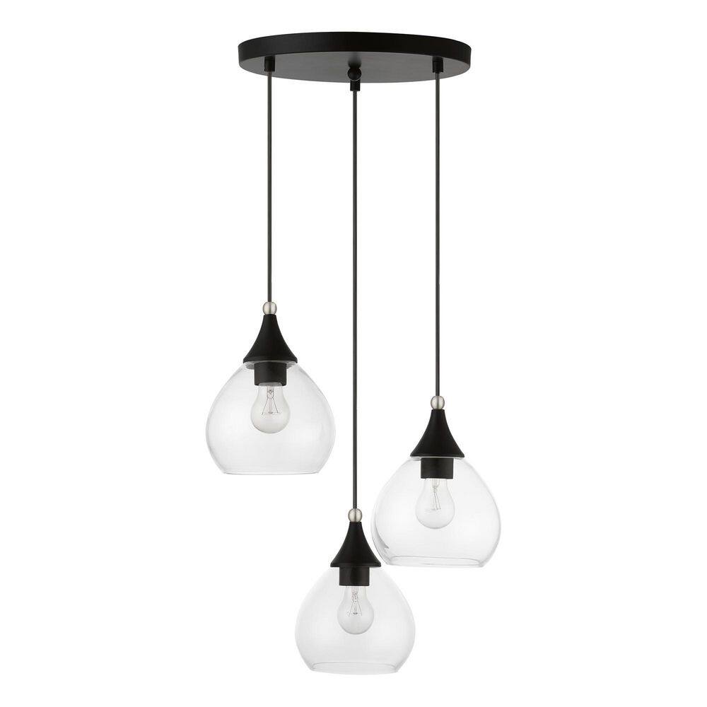 Elegant Catania 3-Light Indoor/Outdoor Pendant with Clear Glass Shades