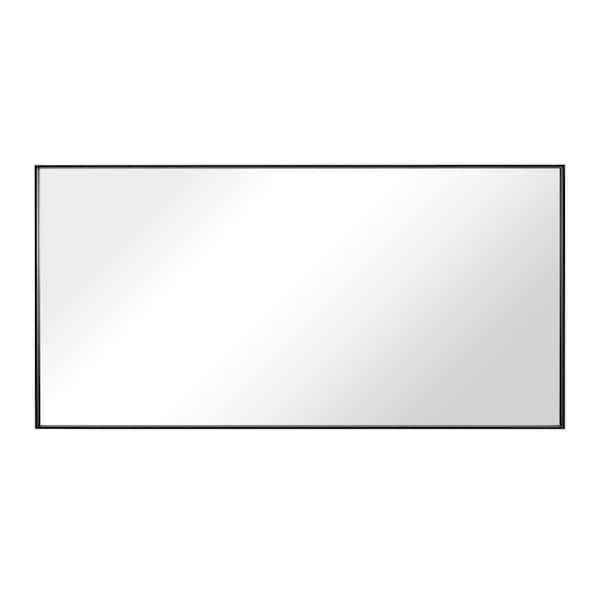GETLEDEL 40 in. W x 20 in. H Modern Medium Rectangular Aluminum Framed Wall Mounted Bathroom Vanity Mirror in Black