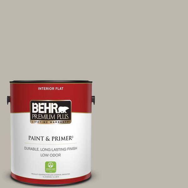 BEHR PREMIUM PLUS 1 gal. Home Decorators Collection #HDC-NT-06G Glasgow Fog Flat Low Odor Interior Paint & Primer